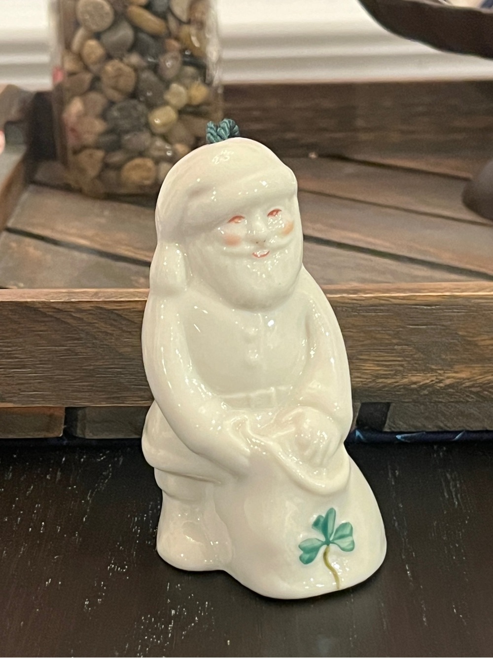 Belleek Porcelain Santa Claus Bell Ornament